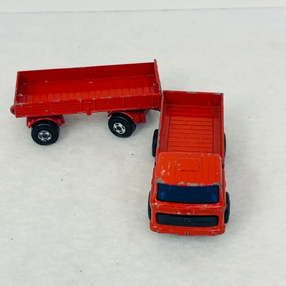 Vintage 1978 Matchbox Lesney Red Mercedes Truck and Trailer Made in England